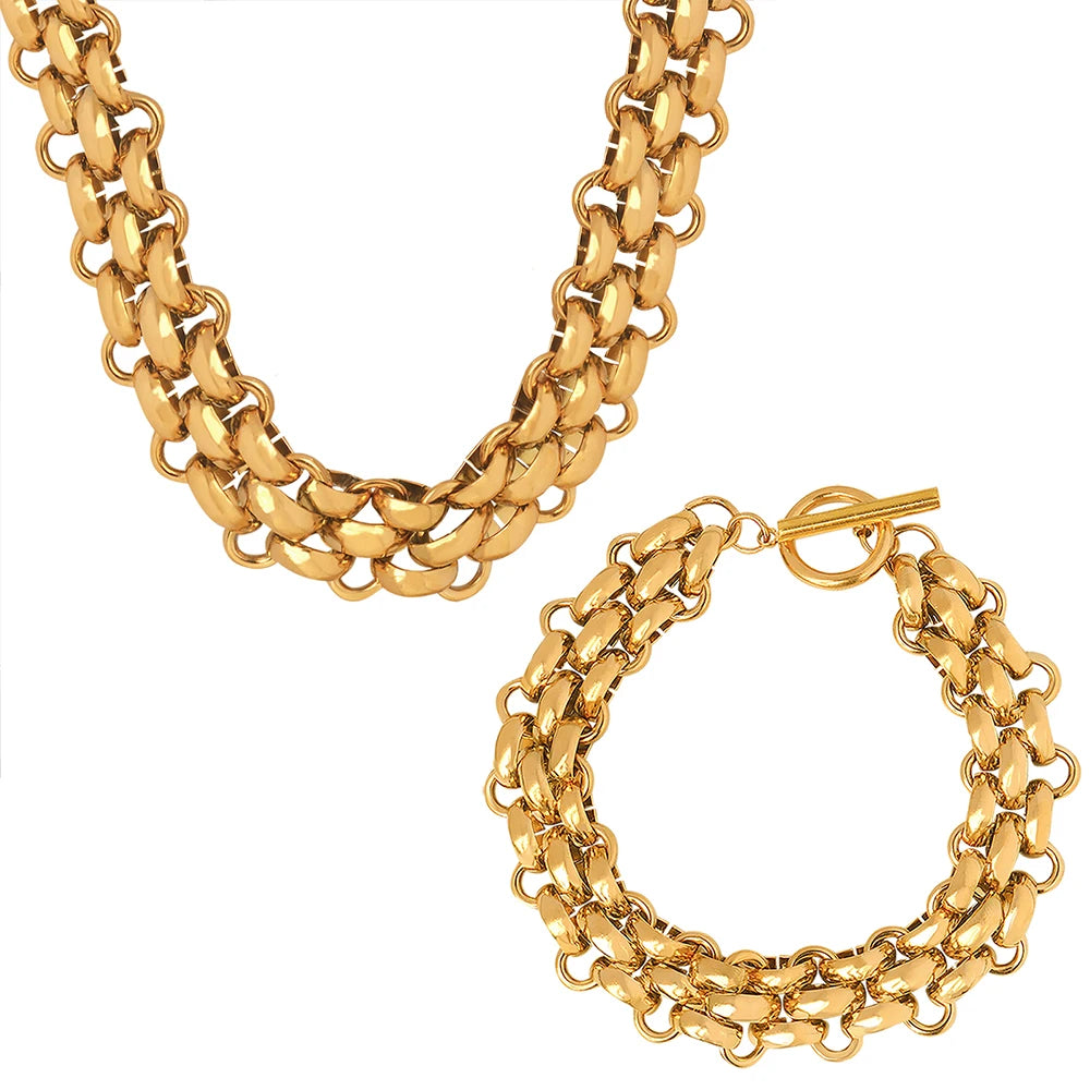 Exaggerated Necklace /Bracelet Buckle Design Thick Chain - Buy One Get One Free 🔥