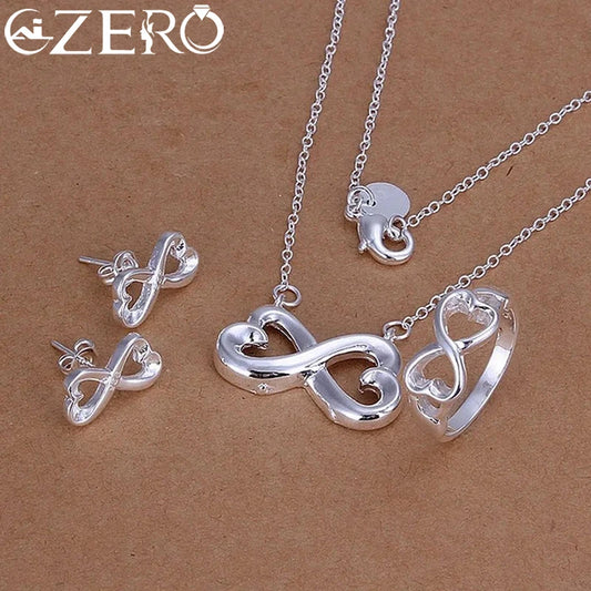 Silver lady women stud earrings fashion jewelry set - Buy One Get One Free 🔥