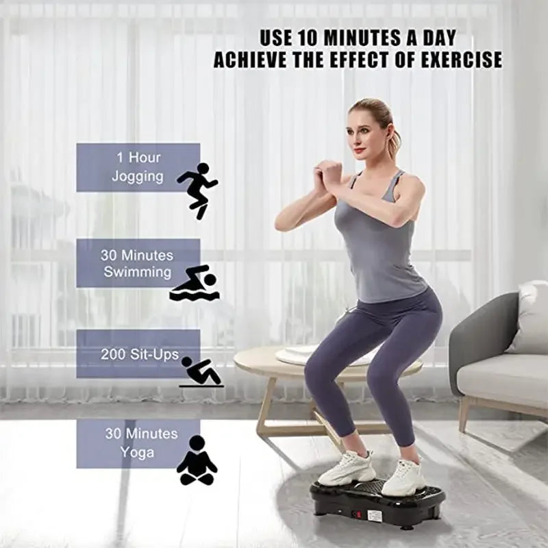 Vibration Plate Exercise Machine – Full Body Massage & Muscle Activation Platform with Waist Twister for Home Workout