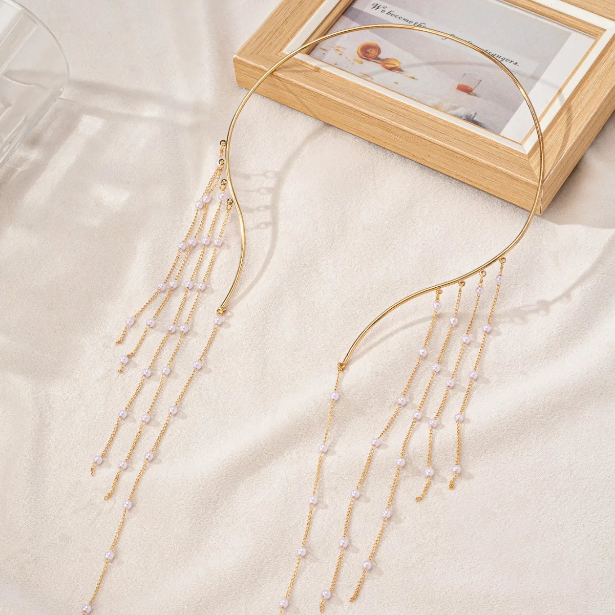 Imitation Pearl Tassel Necklace for Women