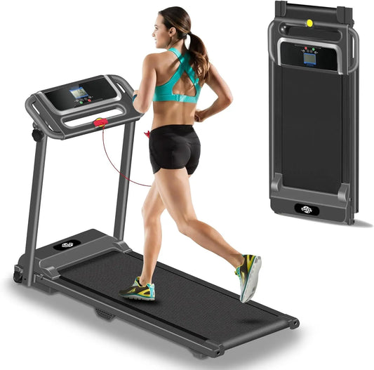 3.0HP Portable Foldable Treadmills for Home with 12 Preset Programs, LED Display, Compact Small Treadmill