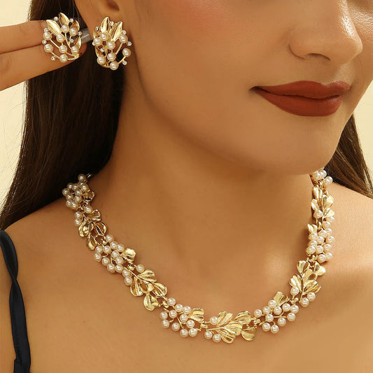 pearl necklace, earring set, versatile jewelry