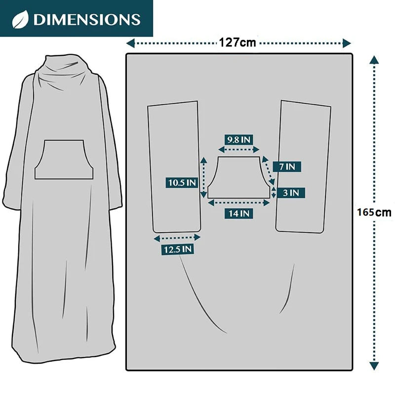 Wearable Electric Heating Sleeve Blanket Flannel & Sherpa w/ remote