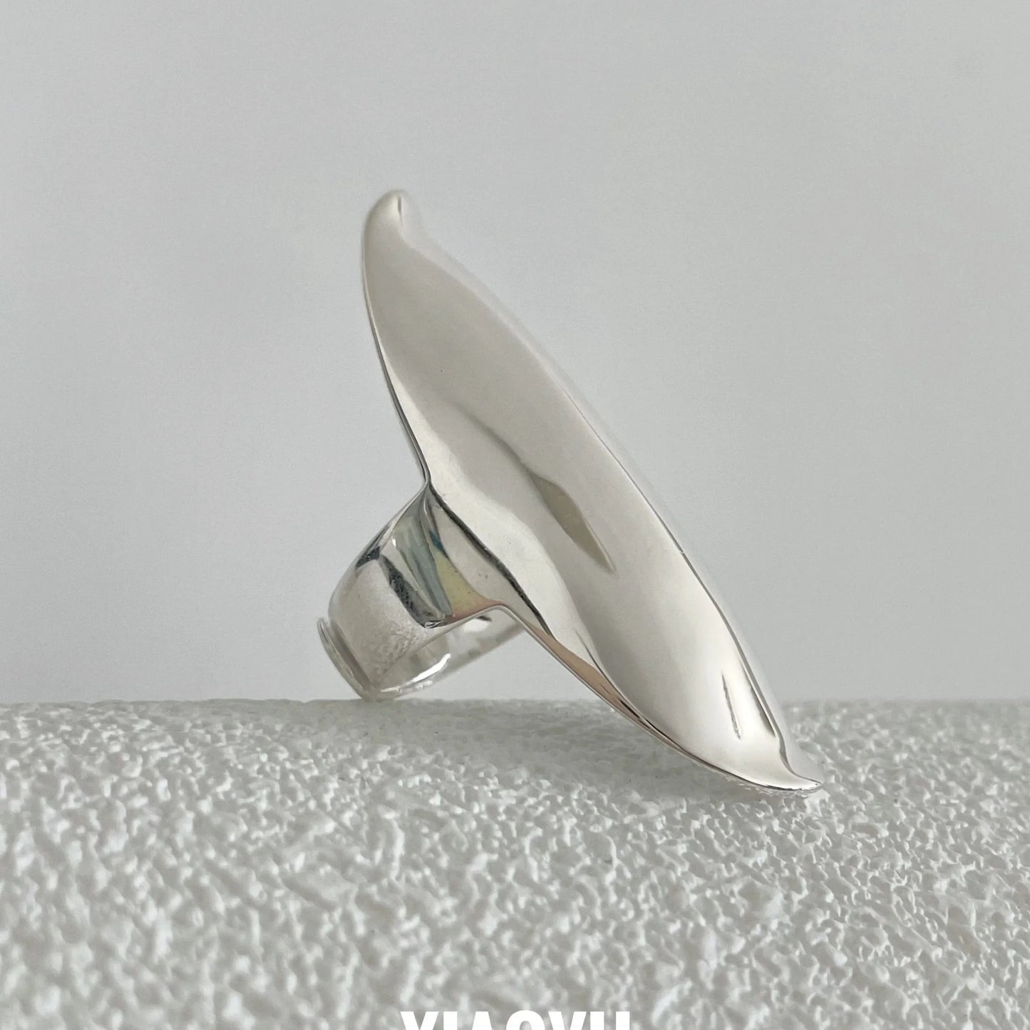 925 Sterling Silver Rings For Women Geometric Fine Jewelry Finger Adjustable Simple Smooth Oval Ring For Party Birthday Gift