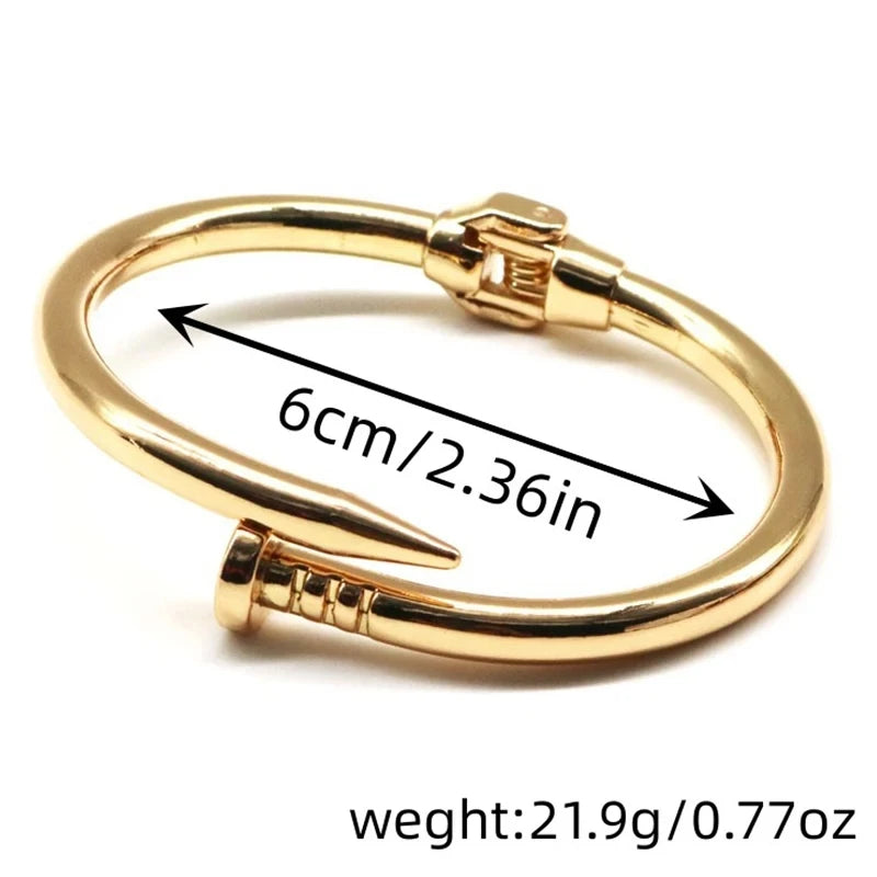 4 Color Classic Brand Nail Open Bracelets Female Temperament Simple Trendy Bracelet Stainles Steel Screw Bracelet For Women Gift