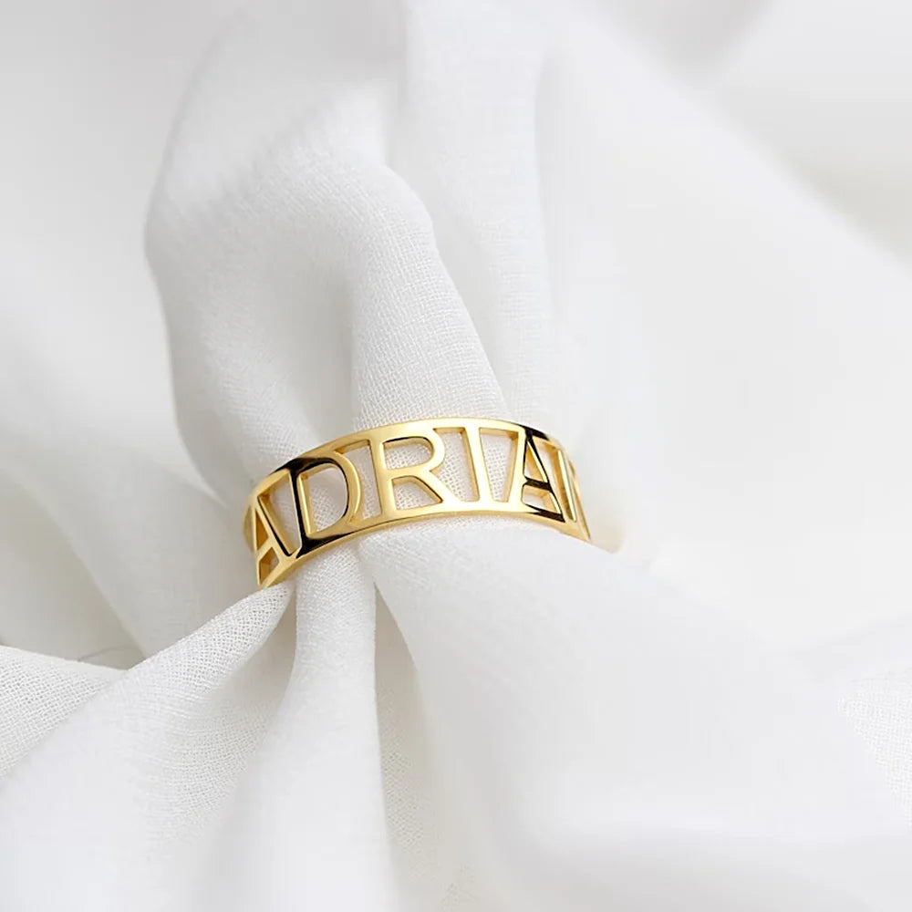 Women's Customized name  Ring  Stainless Steel Customized Jewelry Gift