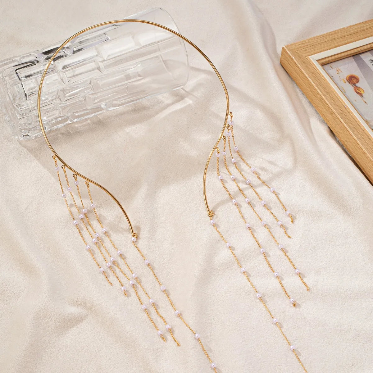 Imitation Pearl Tassel Necklace for Women