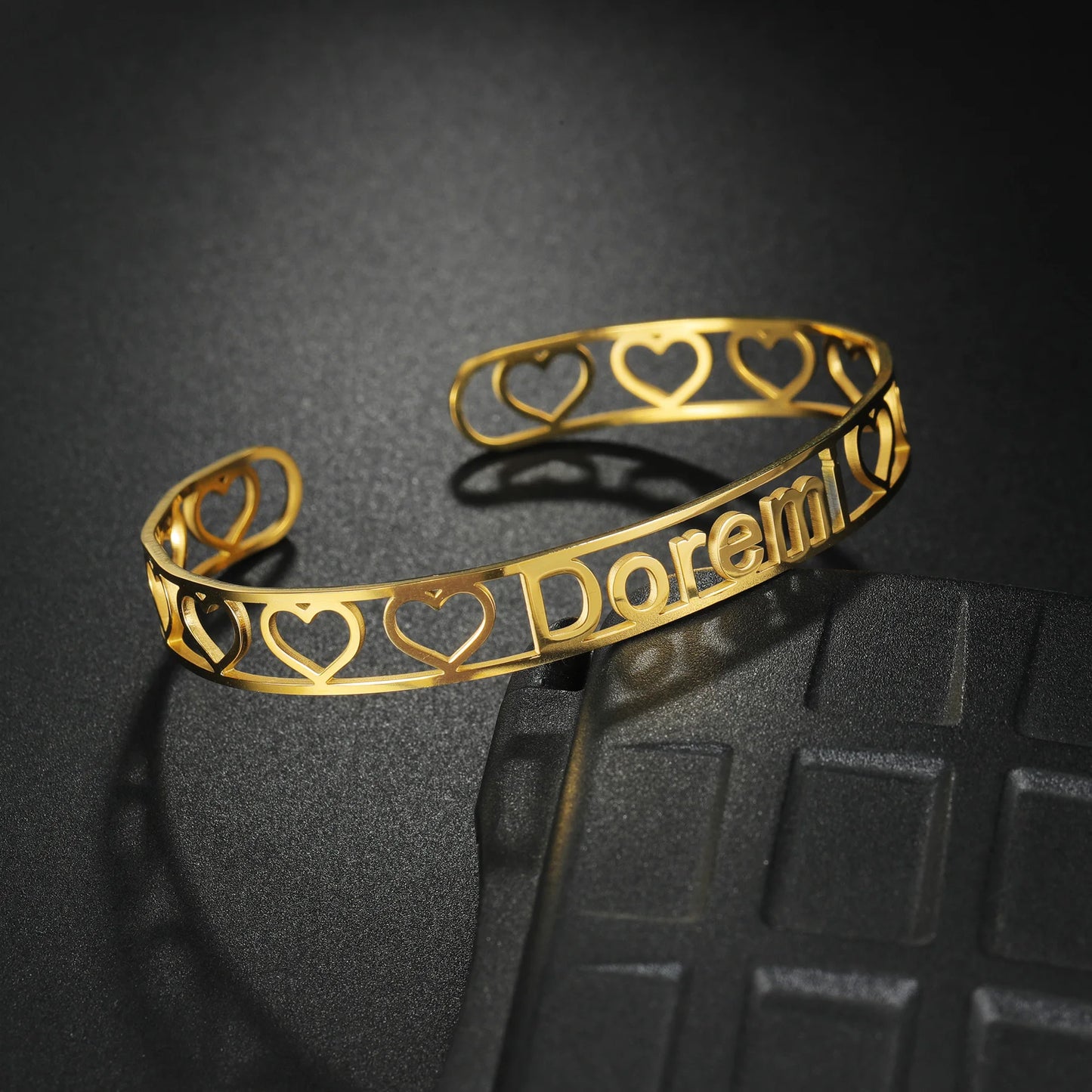 Stainless Steel Personalized letter Cuff Bangles Bracelets for Woman 🔥 Buy One Get One Free