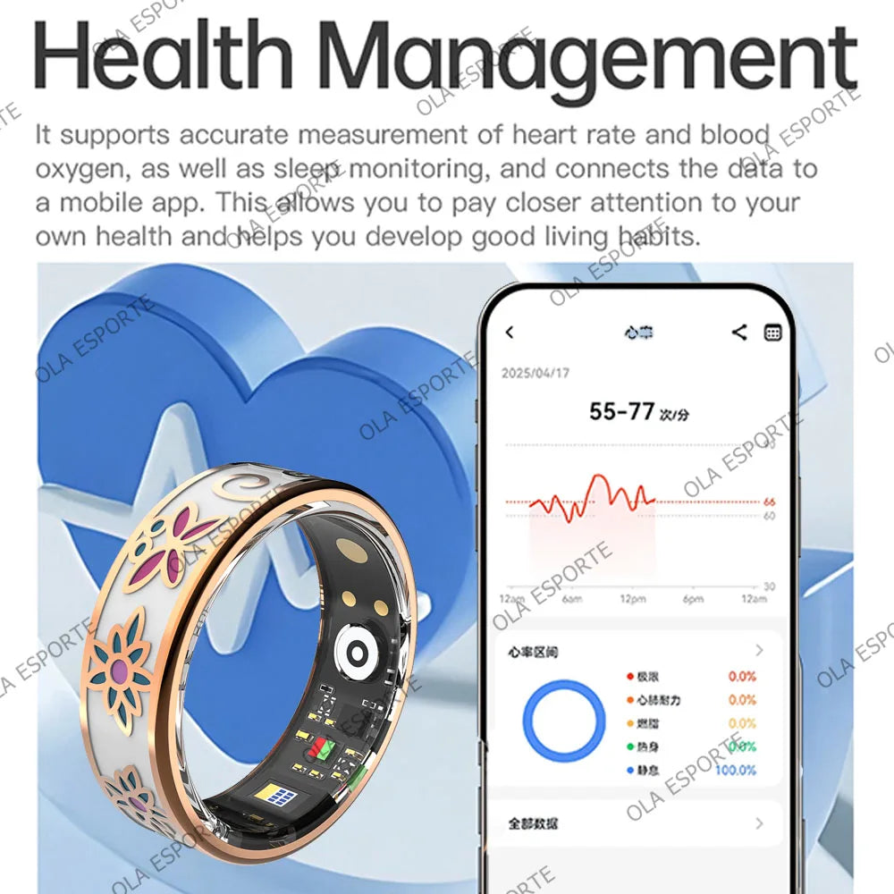 2026 Smart Health Ring for Women – Heart Rate, Sleep &amp; Activity Tracker (Waterproof 10ATM)