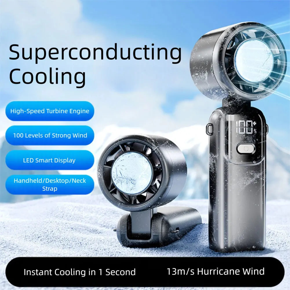 Foldable Cooling Fan,100 Speed USB Rechargeable Portable Fan