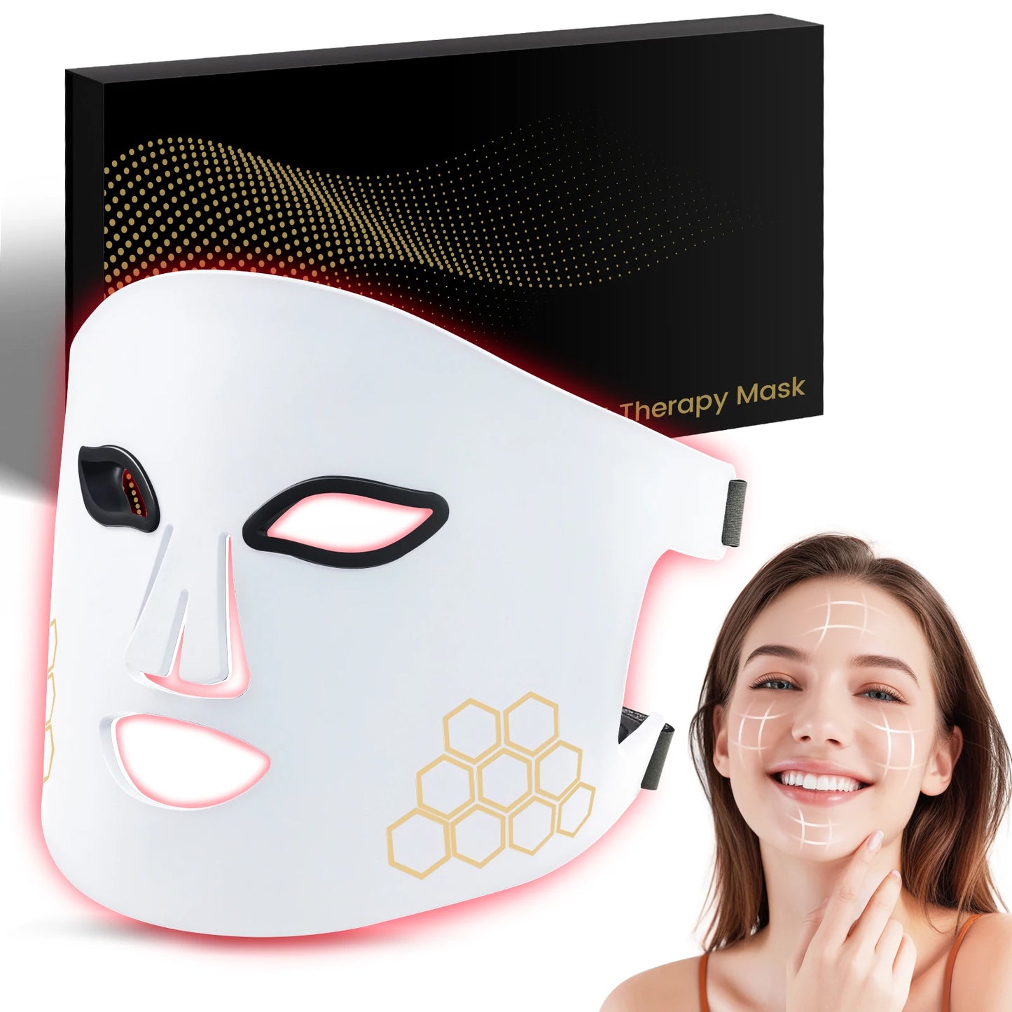 Hello Face LED Face Mask Light Therapy Red, Blue & Infrared Light