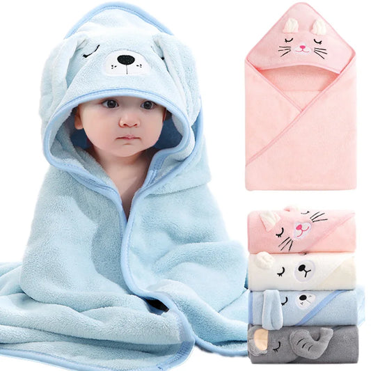 Cartoon Animal Baby Bath Towels Soft Newborn Hooded Towel - BOGO 🔥