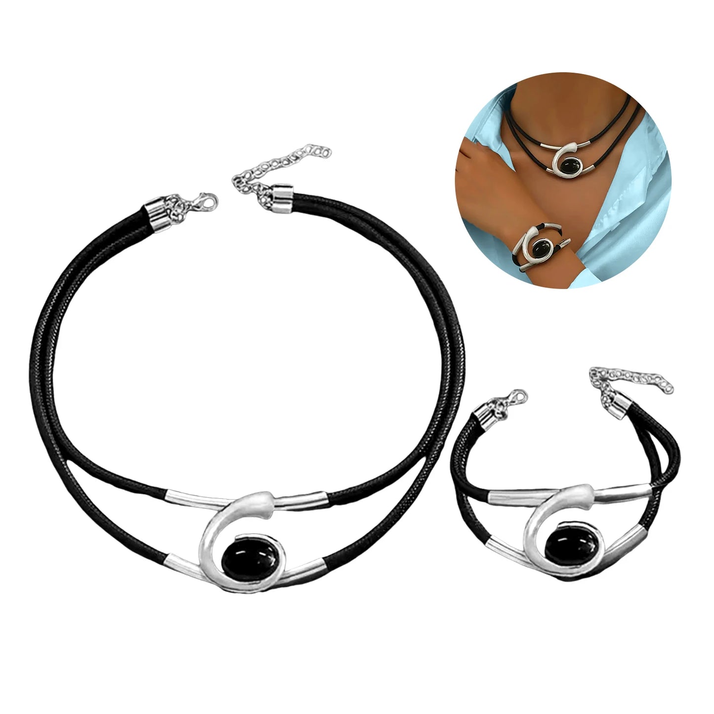 Retro Bohemian Spiral Necklace &amp; Bracelet Set - Buy One Get One Free 🔥