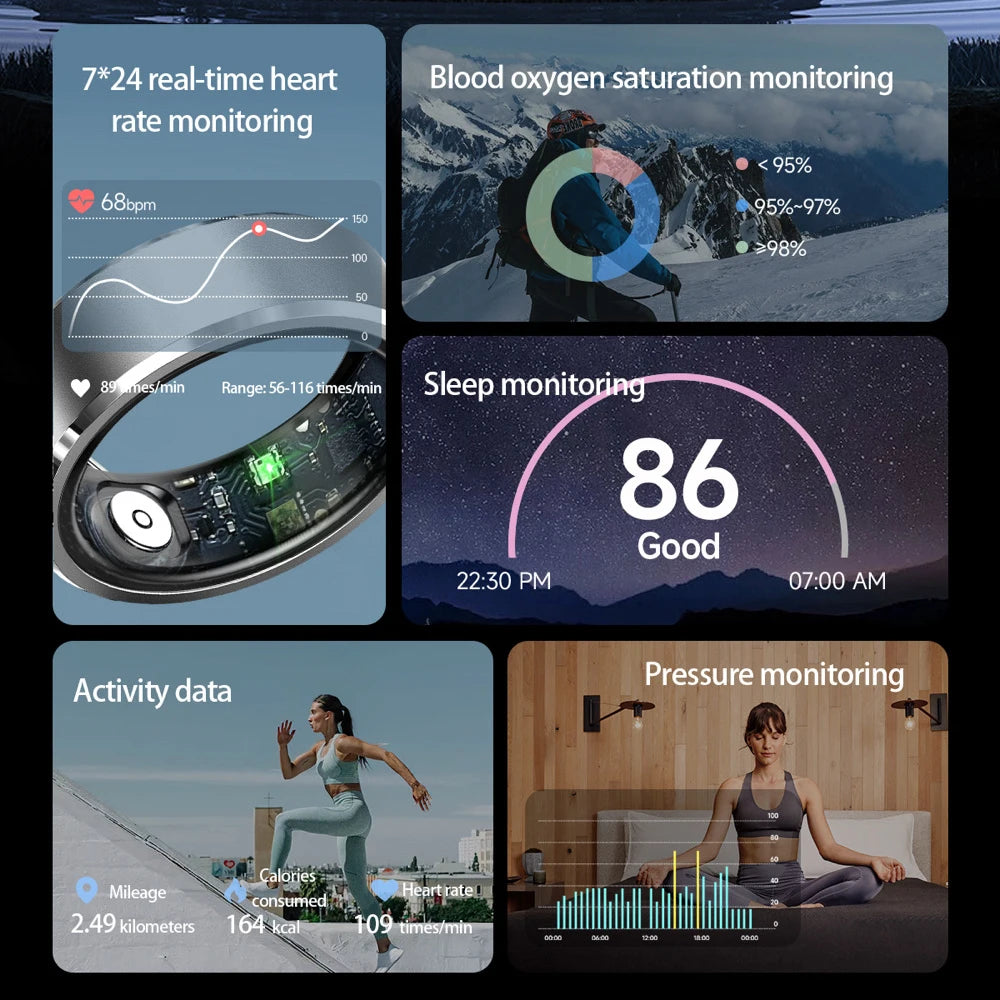 696 Smart Ring Bracelet Finger Digital Ring Heart Rate Monitoring