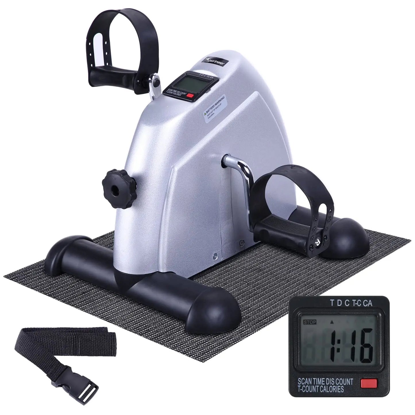 Portable Mini Exercise Bike with LCD Display and Anti-Skid Mat for Home Office