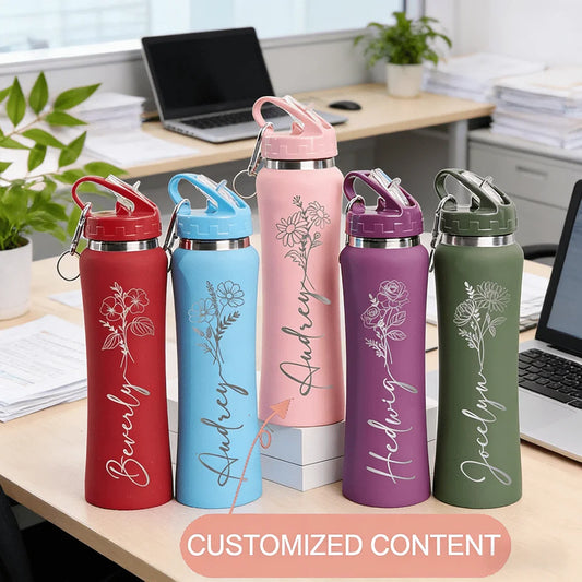 Name & Birth Month Stainless Steel Water Bottle