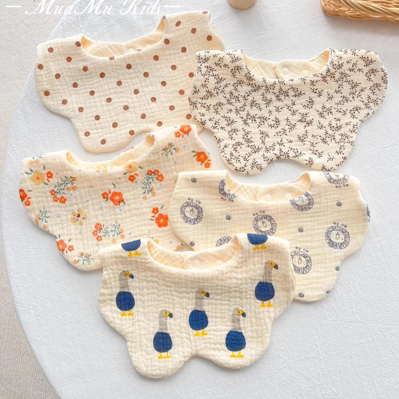Baby Bibs Cotton Boys and Girls Bib Cute Print Newborn Burp Cloths - BOGO 🔥