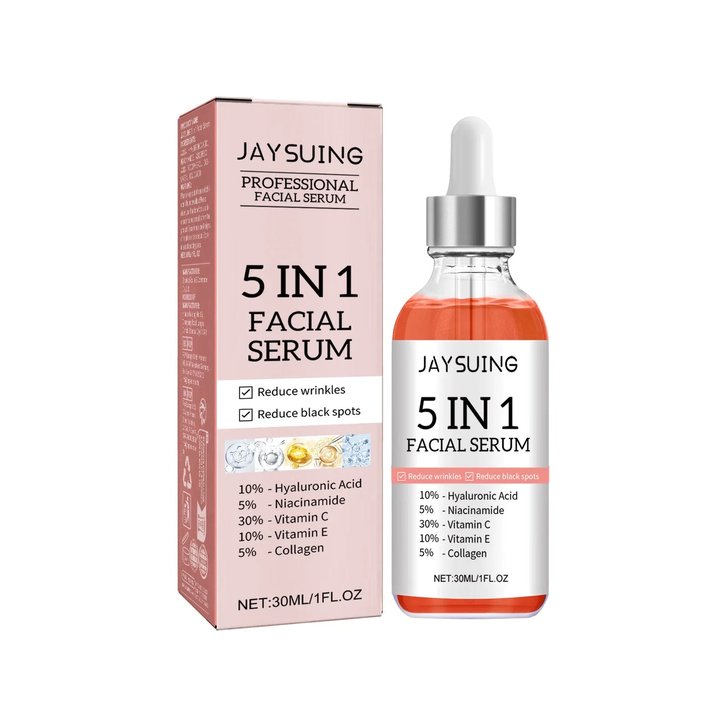 5 In 1 Facial Serum Brightening Vitamin C Hyaluronic Acid Face Serum