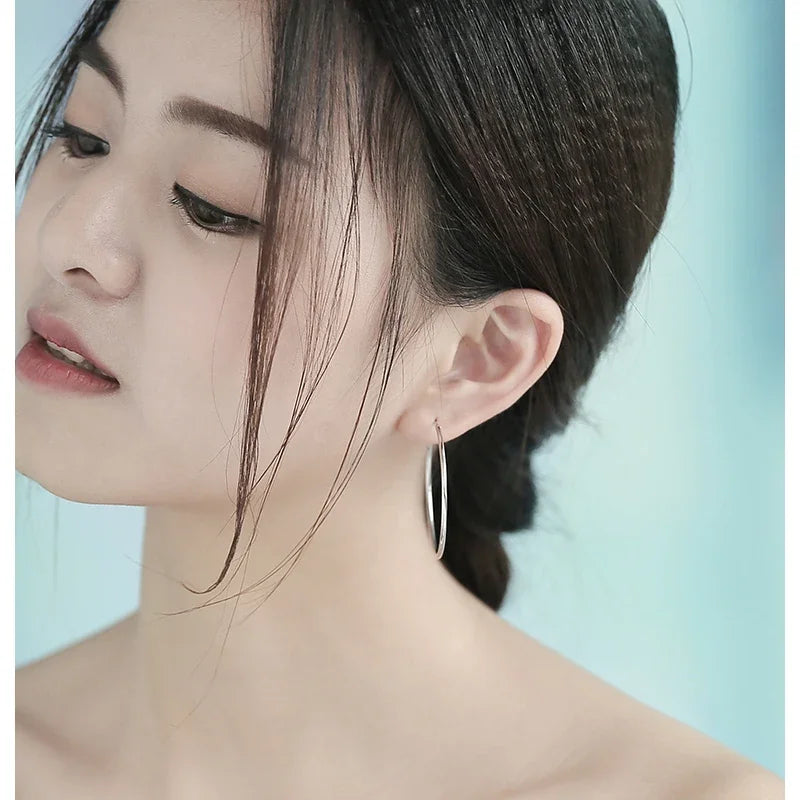100% 925 sterling silver Hoop Earring
