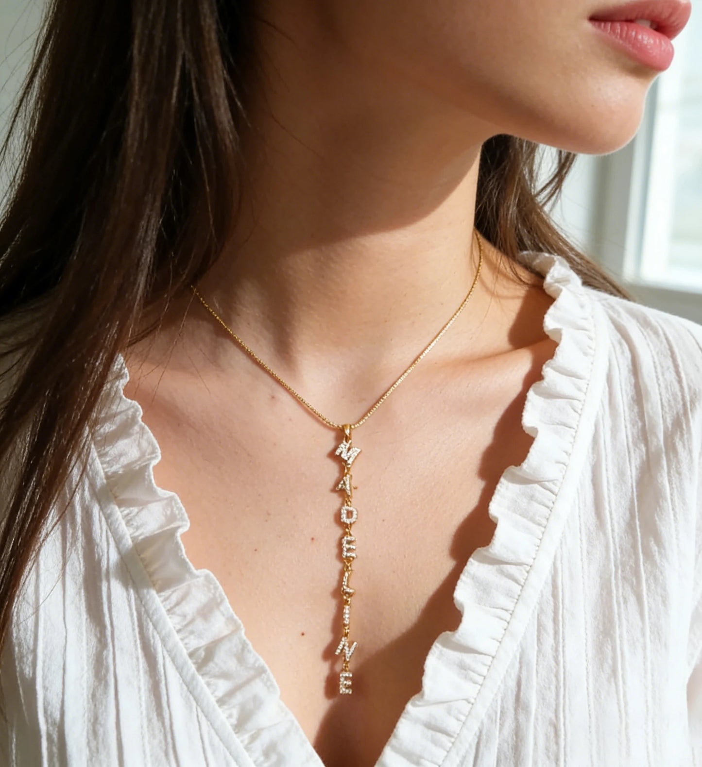 Custom Bling Name Necklace for Women Zircon