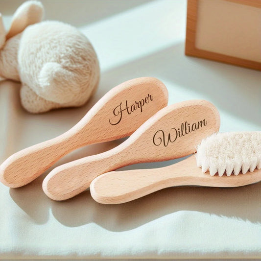 1 Personalized Baby Hairbrush Shower Gift Custom Engraved - Buy One Get One 🔥
