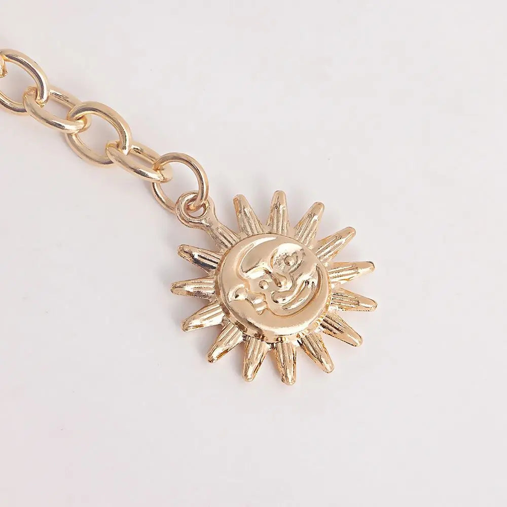 Waist Chain Sun Vintage Metal Womans Belt For Dress Vintage High Waist Chain