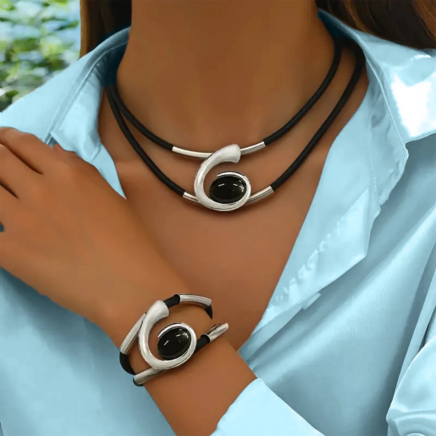Retro Bohemian Spiral Necklace &amp; Bracelet Set - Buy One Get One Free 🔥