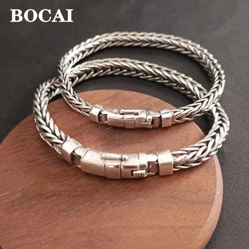 Sterling Silver Handmade Woven Bracelets, Geometric Customized Bracelet