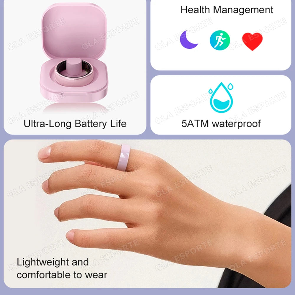 Smart Couple Rings – Health, Sleep &amp; Fitness Tracker Rings (5ATM Waterproof, QRing App)