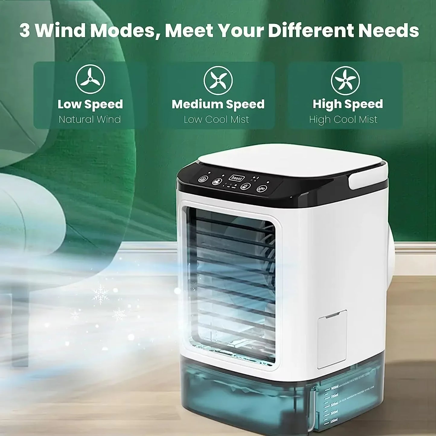 Air Conditioner Portable Fan Desktop Dual Spray Ultrasonic Atomization 3