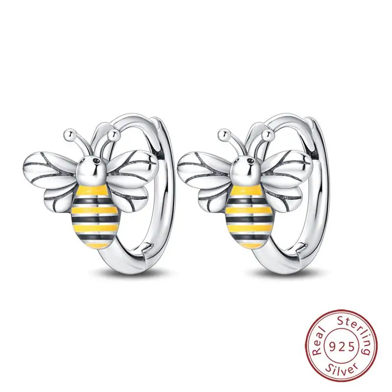 925 Sterling Silver Earrings Charm Simple Shiny Zirconia - Buy One Get
