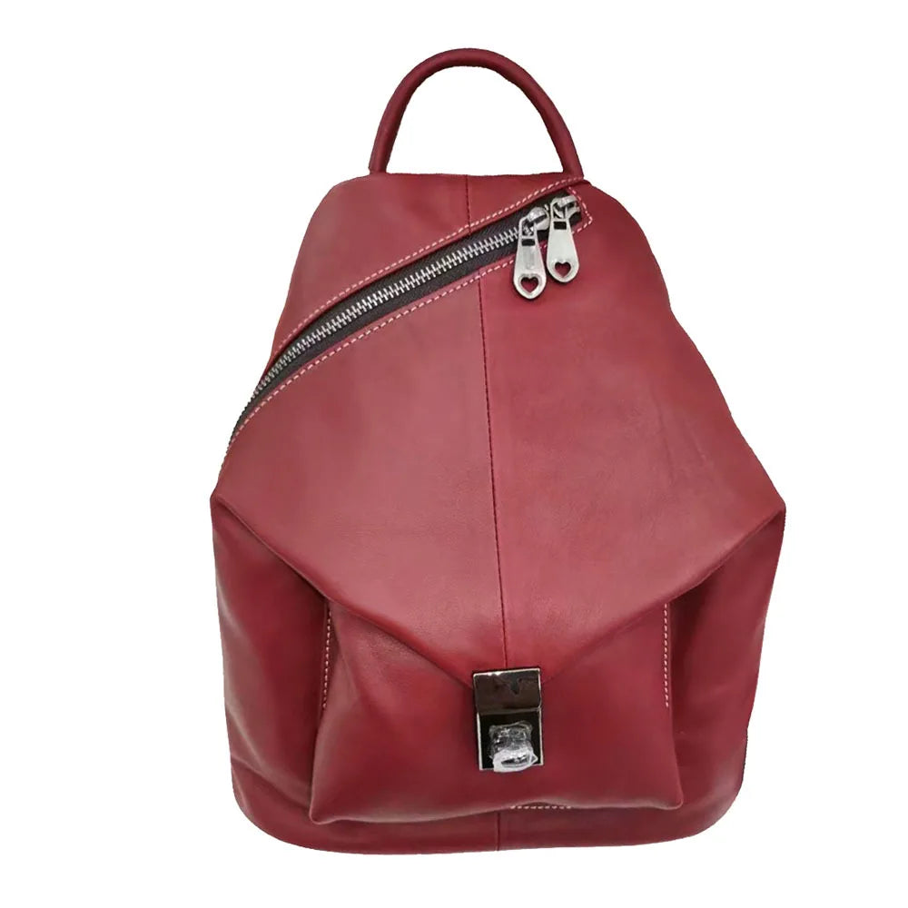 Women's Leather Leisure Travel Backpack