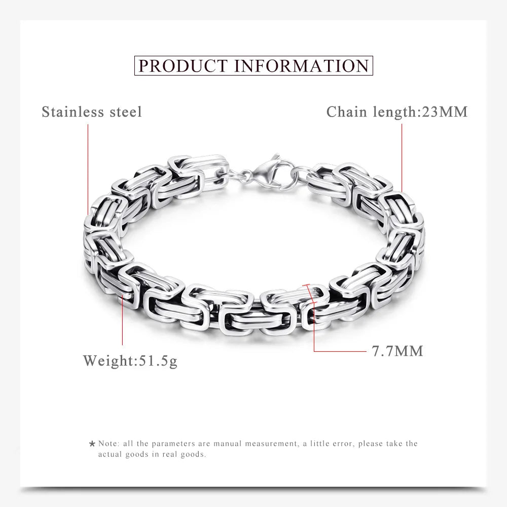 Stainless Steel King's Link Chain Bracelet - Buy One Get One Free 🔥