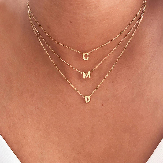 CANNER Letter Alphabet 925 Sterling Silver Chain Choker - Buy 1 get 1 free