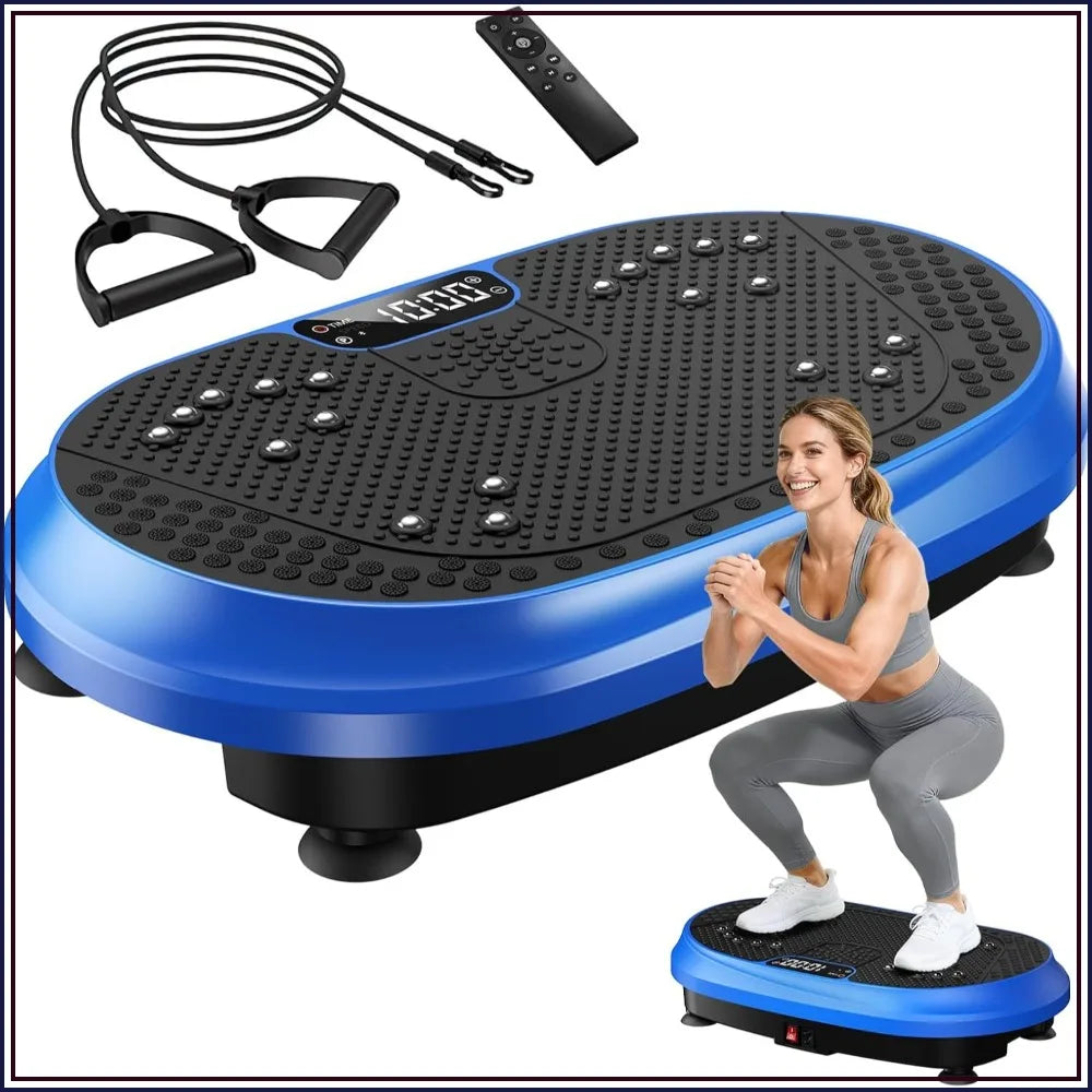 Vibration Plate Exercise Machine with Bluetooth, Remote &amp; Lymphatic Drainage Support
