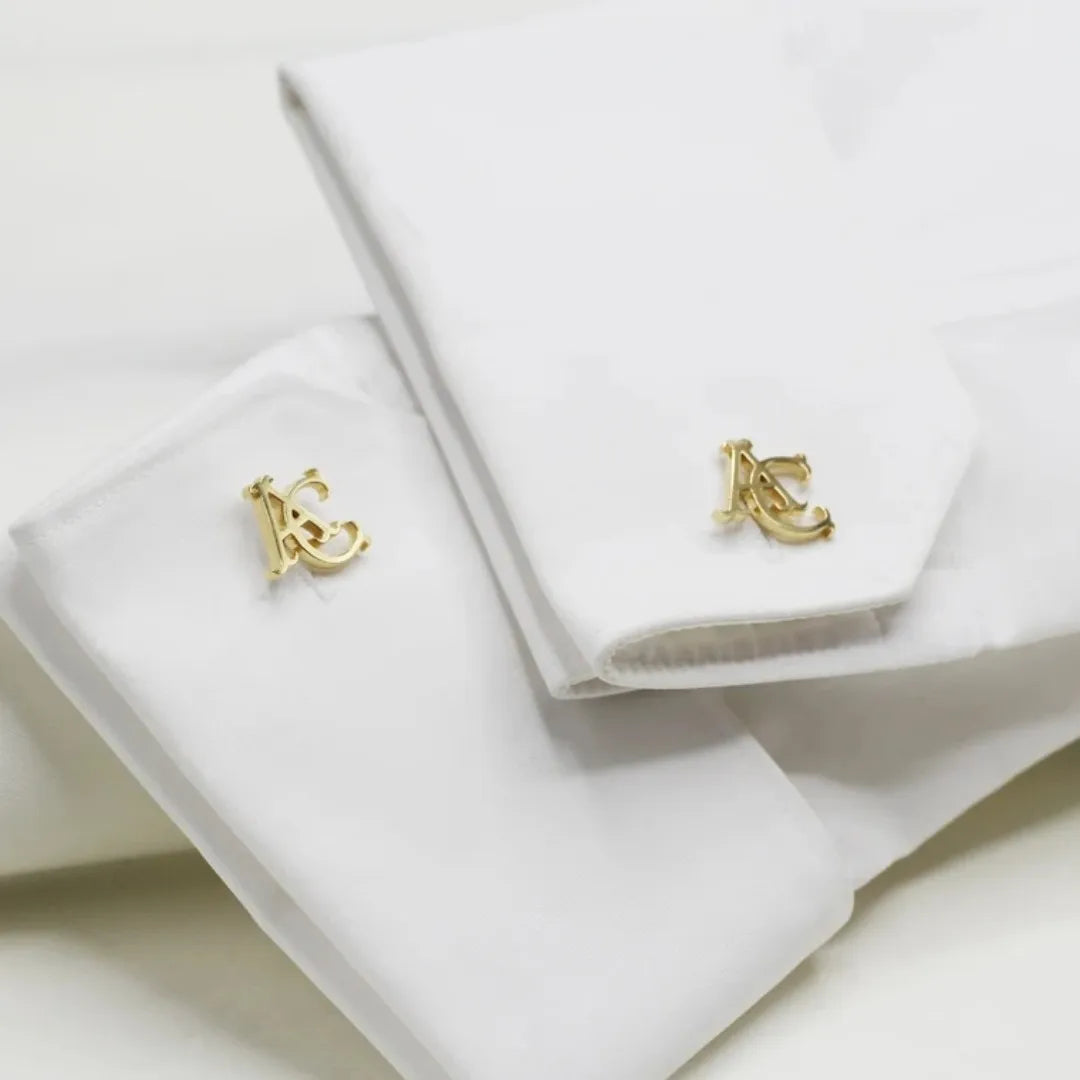 Tangula Custom Men's Cufflinks Stainless Steel Initials