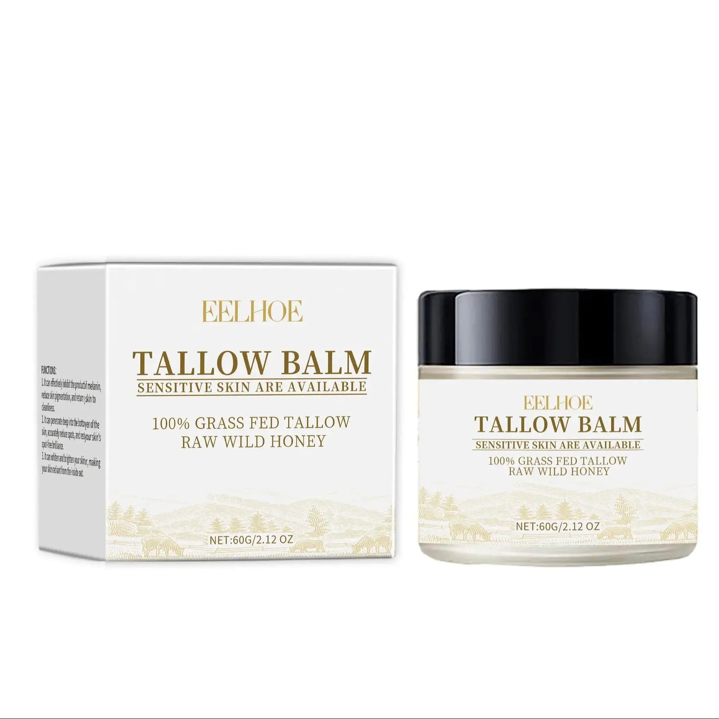 EELHOE Beef Tallow Face Moisturizer Cream Vitamin E for Skin