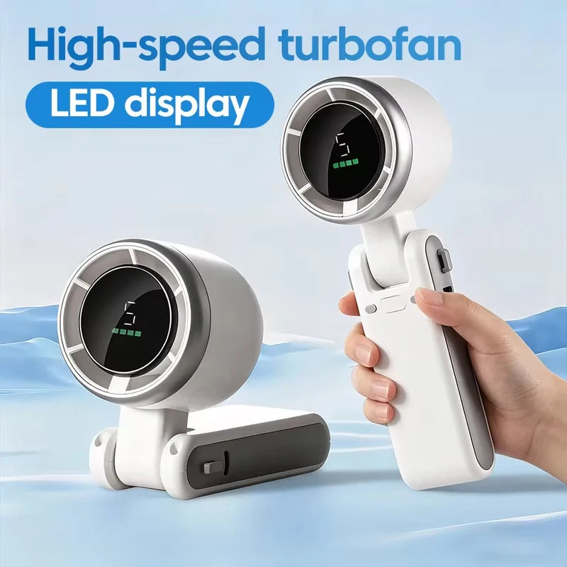 Handheld Folding Fan Type-C Charge Ports Portable