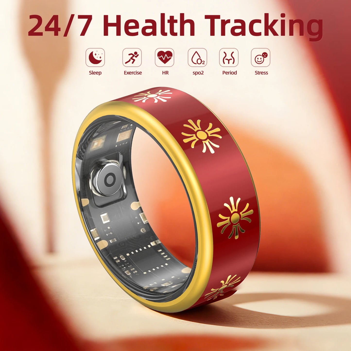 Smart Ring – Fitness & Sleep Tracker, Step/Distance/Calorie Monitor