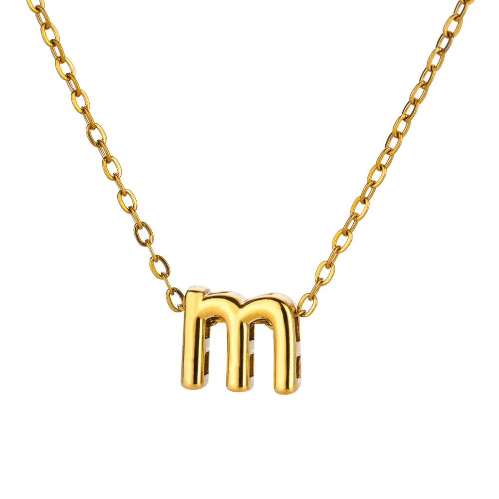 Stainless Steel Gold Color Initial Necklaces
