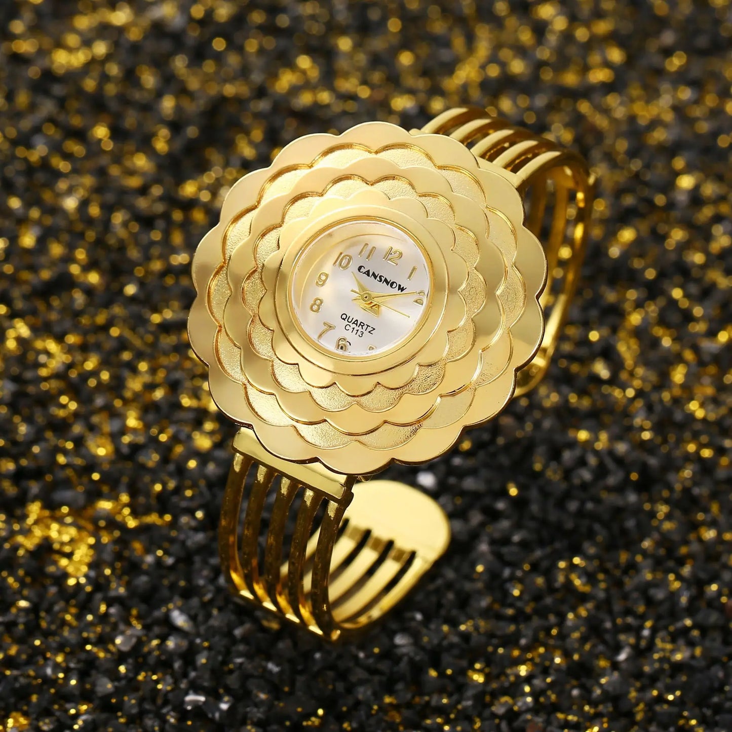 Diamond Flower Ladies Watch Stainless Steel Bracelet - Buy One Get One 🔥- while supplies last