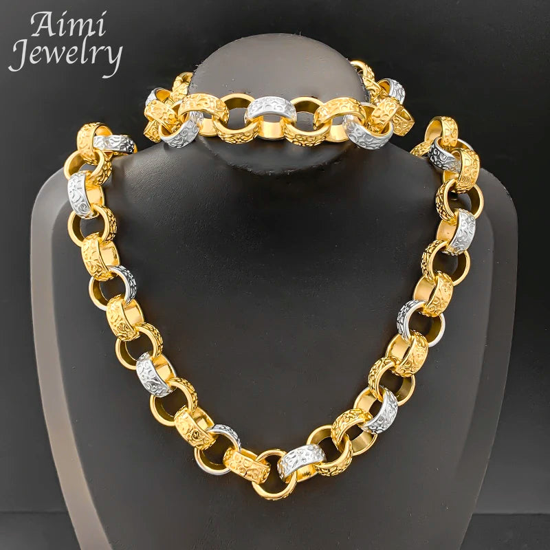 Long Chain Golden Choker TJewelry Set