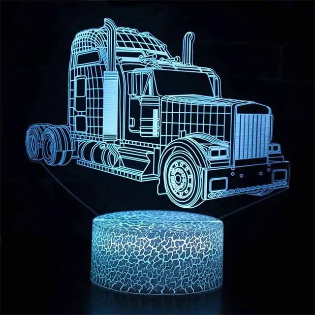 Car,Truck,Tractor,Excavator 3D Night Light LED Touch