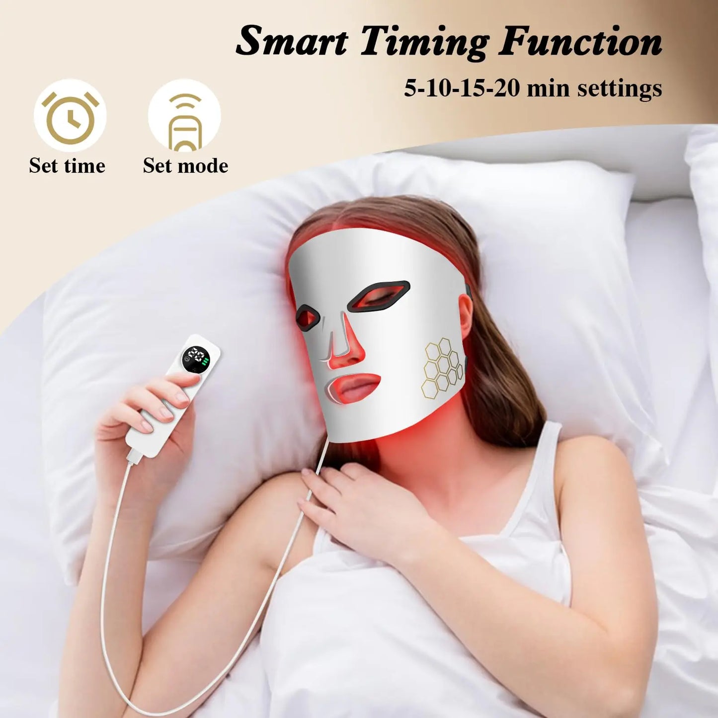 Hello Face LED Face Mask Light Therapy Red, Blue & Infrared Light