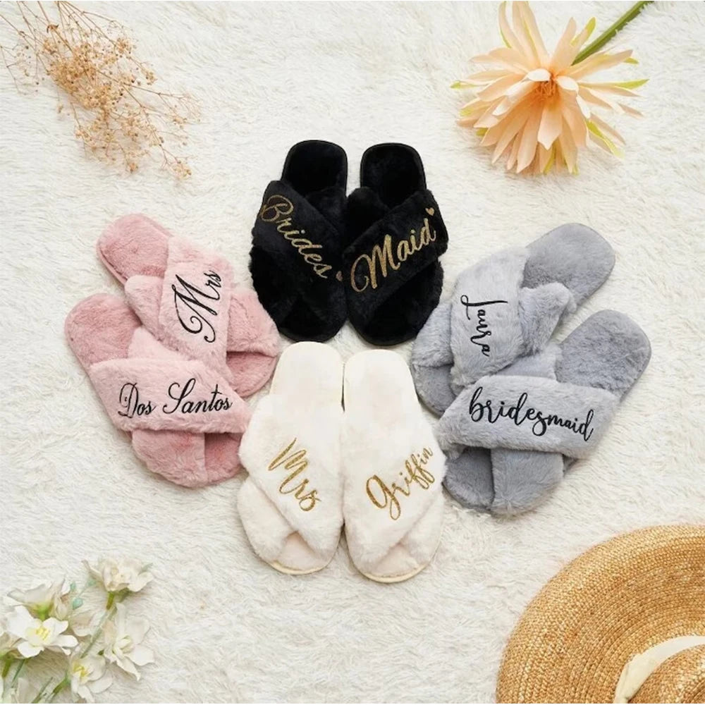 Custom Fluffy Personalized slippers