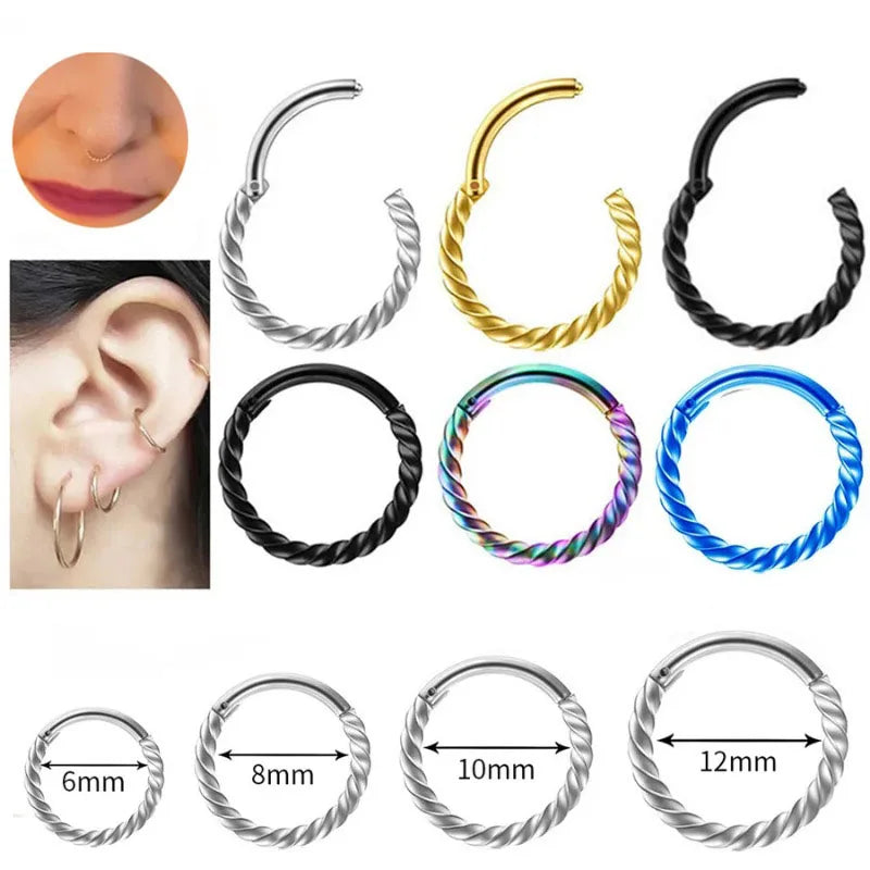 Stainless Steel Twist Hinged Septum - buy 2 get 1 free