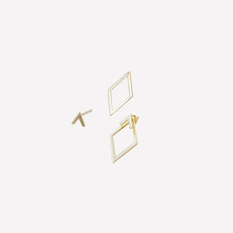 Minimalist Geometric Square Detachable Triangles Stud Earrings - BOGO Free 🔥