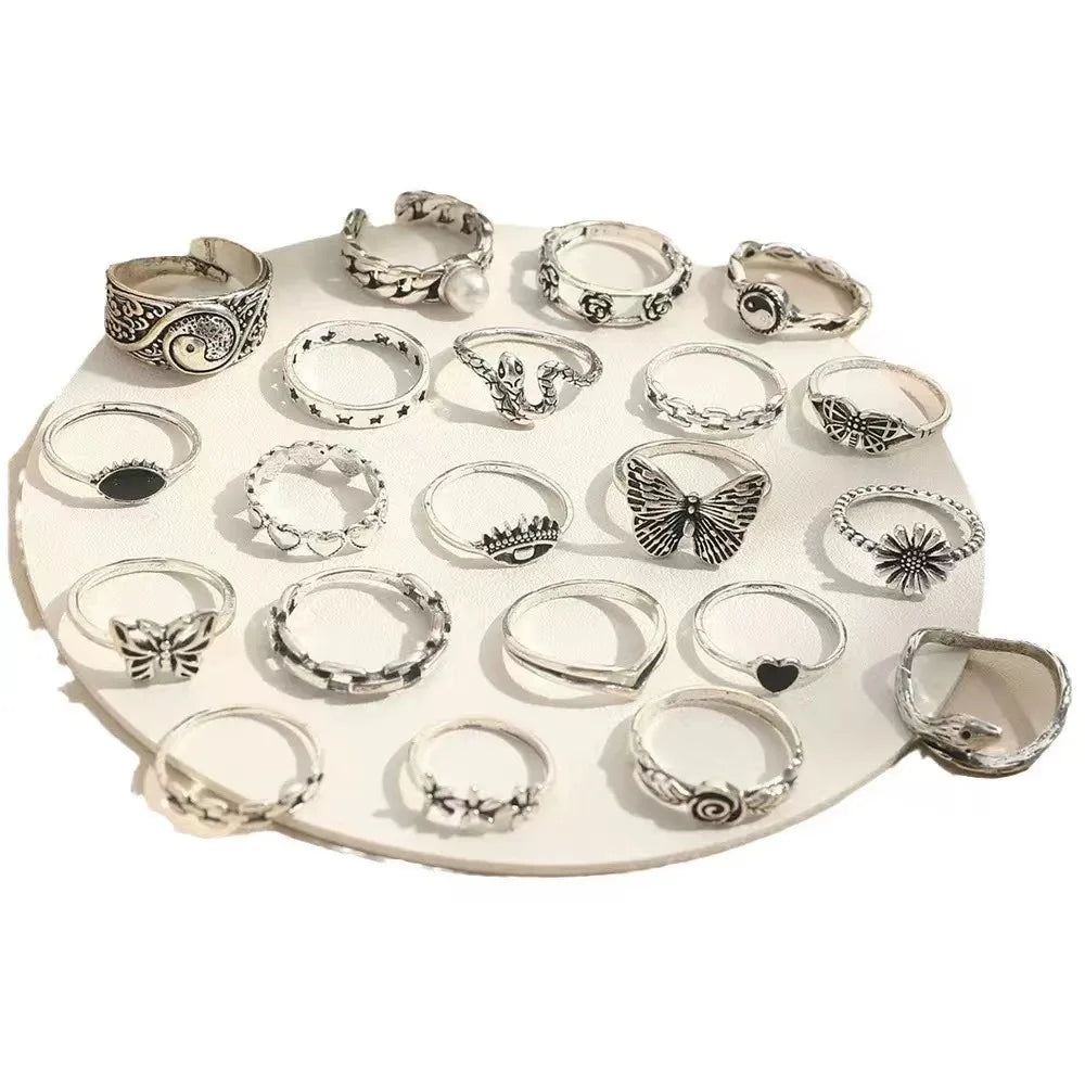 21PCS Cross-border New Punk-Style Rings -Buy One Get One Free 🔥