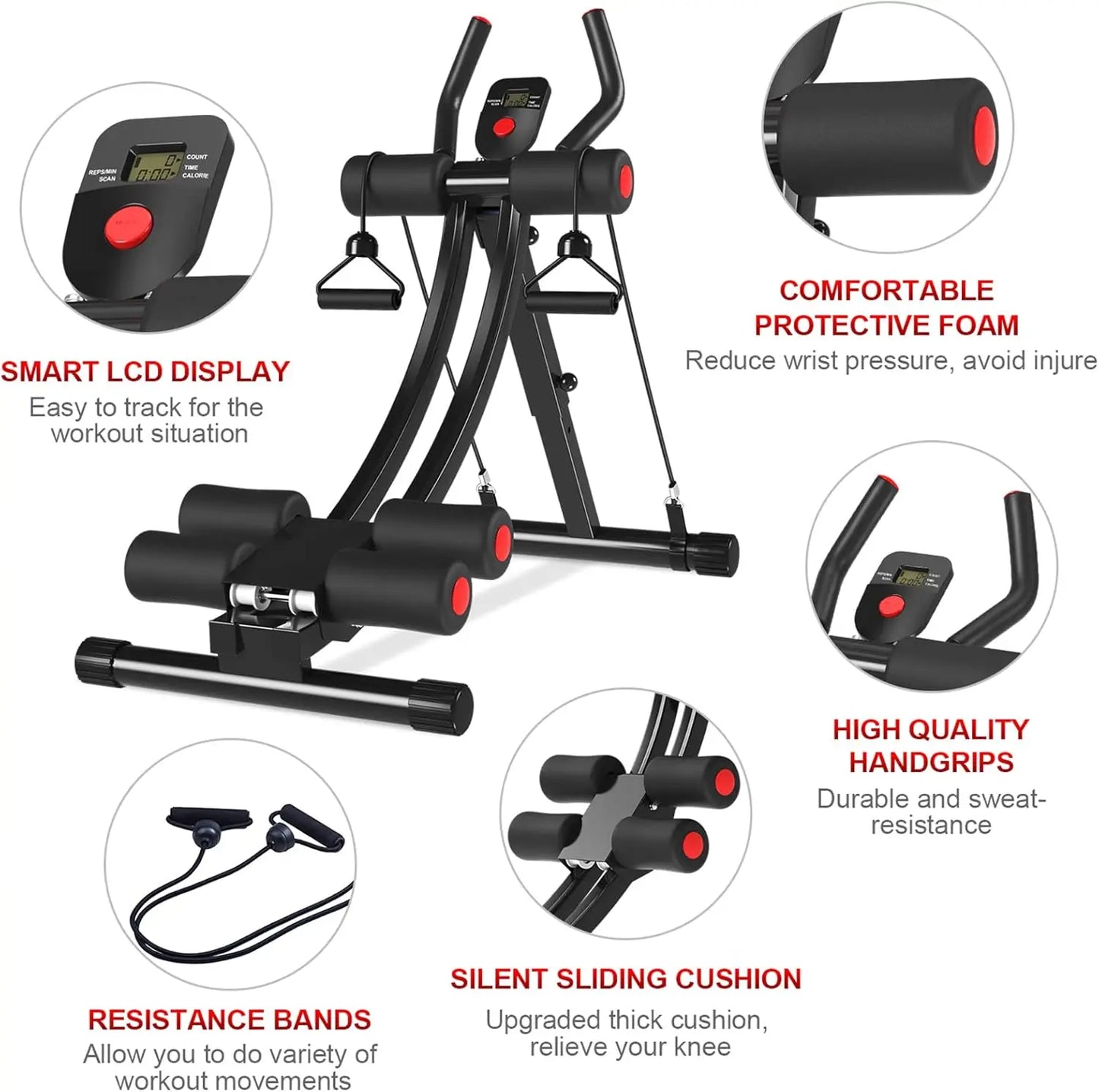 AB Abdominal Coaster Trainer with LCD Display