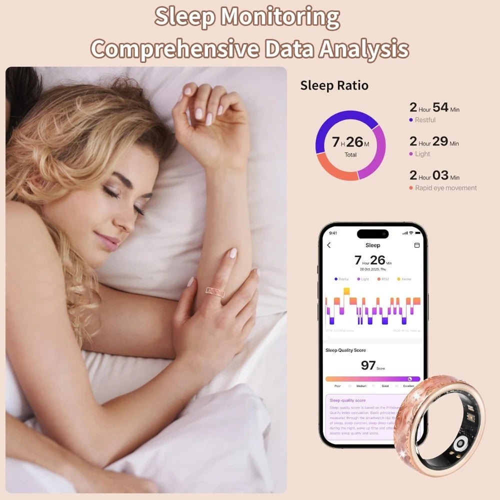 Waterproof Multifunctional Ring Smart Rings Tracks Heart Rate Sleep Blood Oxygen